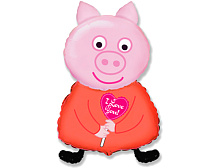 Пеппа свинка с сердцем 901713 Фольга