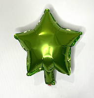 10" зірка б/м зелений лайм фольгована