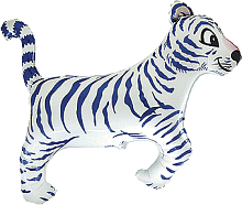 Тигр міні БІЛИЙ *14 902634 Фольга сині смуги