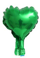 5" серце б/м зелене фольговане