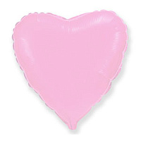 9" серце-міні пастель-рожеве 202500  фольга