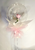 Комплект Bobo Шар Bubbles 22" прозорий з трояндою рожева Китай