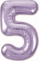 Фольгована кулька Цифра 5 Slim  Agura Фиолетовый