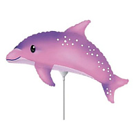 Дельфин милый мини *14 902883RS Фольга розовый