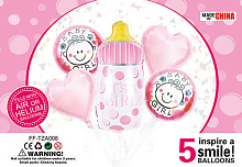 Набір кульок FF-TAZ008 "Пляшечка рожева" 5шт.
