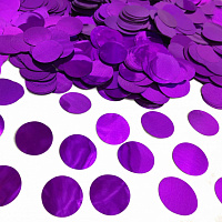 Конфети КРУГ фиолетовый металлик 2,3см(1уп.=100гр)