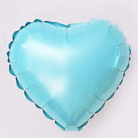 10" сердце голубое фольгированное