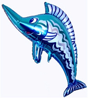 Риба-меч  27/39* 901628 синя Фольга