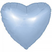 18" серце б/м SATIN пастель блакитне 201500SPA  фольга