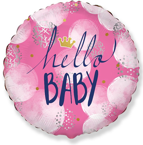 Круг-мини с рисунком Hello Baby девочка