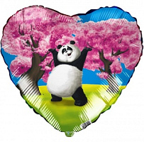 750100 18* серце з малюнком панда Agura 