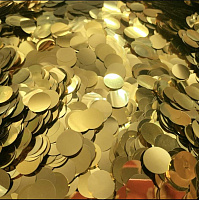 Конфетті КОЛО МАЛЕНЬКЕ золото (1,2 см.) (1уп.=100 гр.)