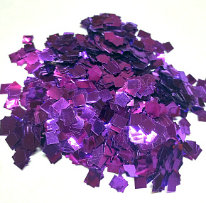 Конфетті КВАДРАТНІ фіолетовий металік  (1уп.=100 гр.)