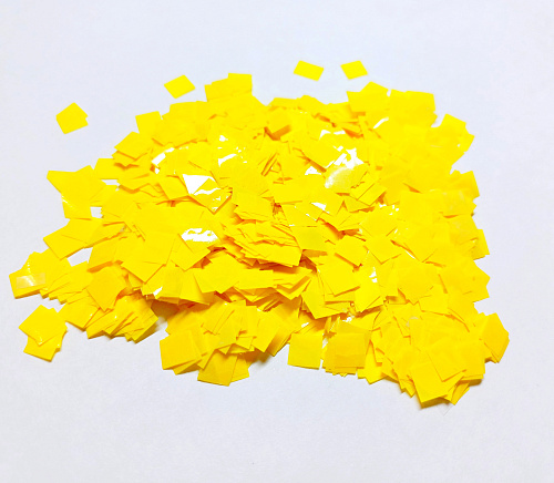 Конфетті КВАДРАТНІ жовтий (1уп.=100 гр.)